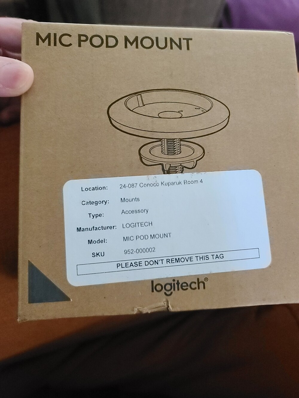 Logitech Rally Mic Pod Table Mount 952-000002 For Microphone